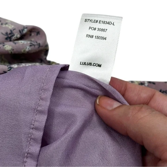 Lulu's Dusty Lavender Floral Where the Wind Blows Dress - Size XS - Picture 4 of 5